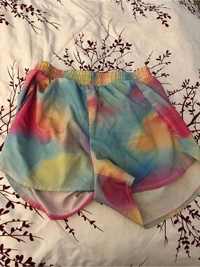 all in motion Pastel Tie-Dye Athletic Shorts in Pink, Blue, Yellow